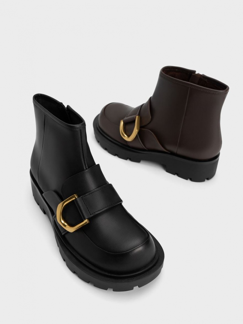 Μποτακια Charles And Keith Gabine Loafer μαυρα | 24053-QPCL