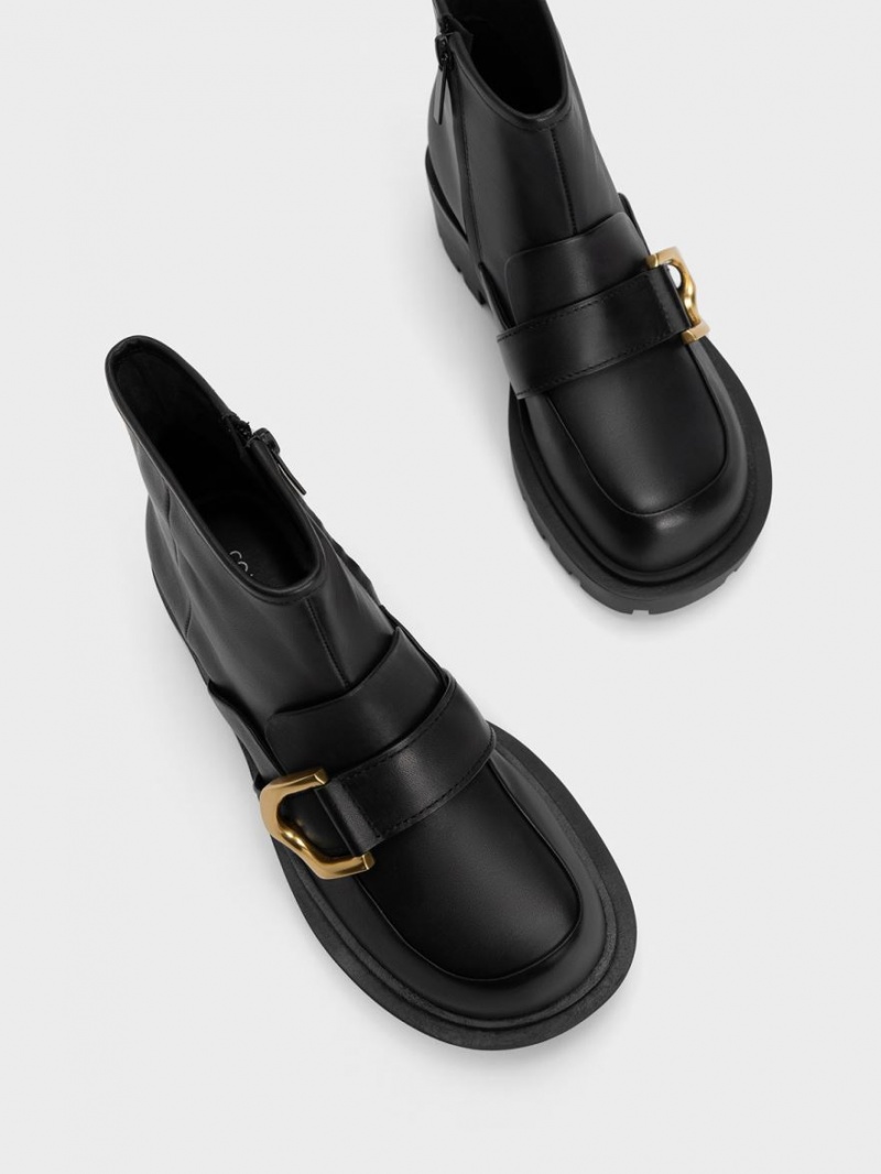 Μποτακια Charles And Keith Gabine Loafer μαυρα | 24053-QPCL