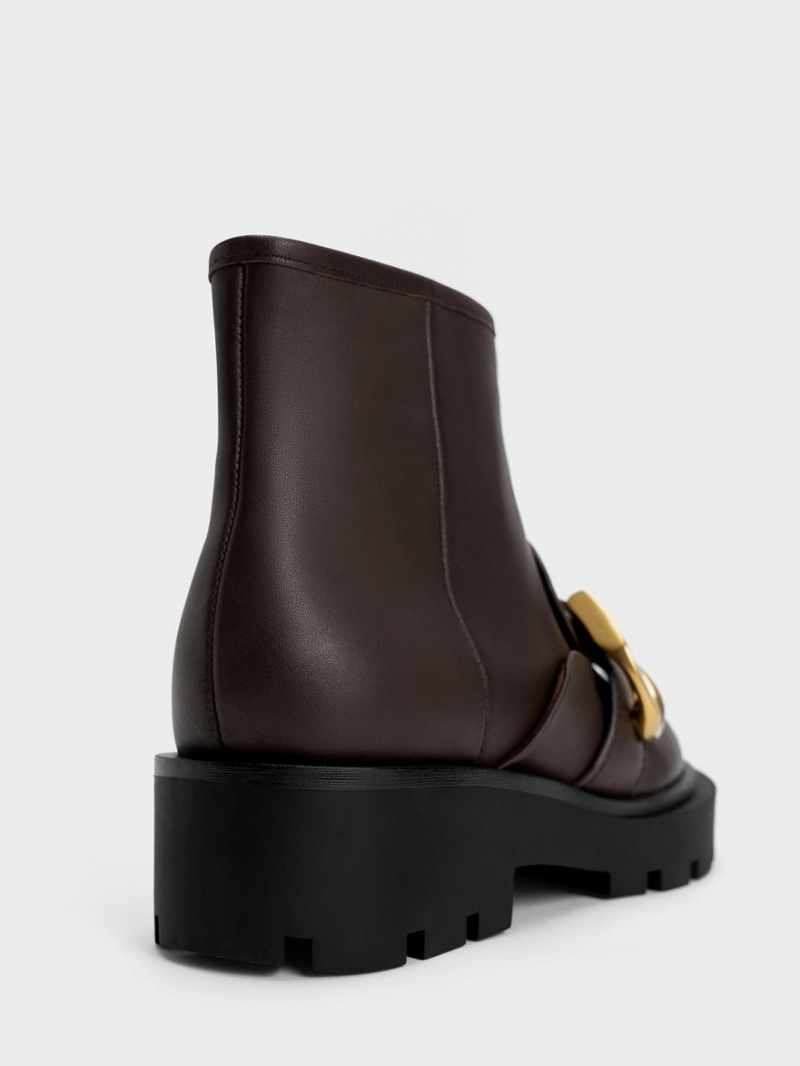 Μποτακια Charles And Keith Gabine Loafer σκούρο καφε | 27543-DUPJ