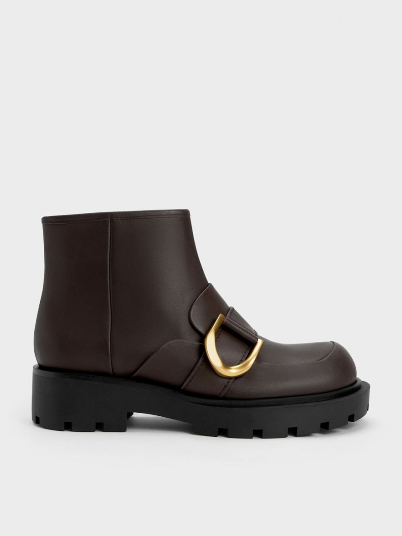 Μποτακια Charles And Keith Gabine Loafer σκούρο καφε | 27543-DUPJ