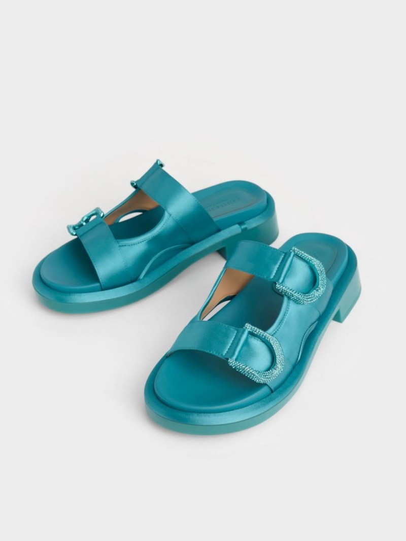 Σαγιοναρεσ Charles And Keith Gabine Recycled Polyester τυρκουάζ | 41632-GSQD