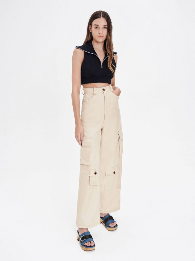 Σαμπο Charles And Keith Gabine Studded Denim & δερματινα μπλε | 32401-SJWF