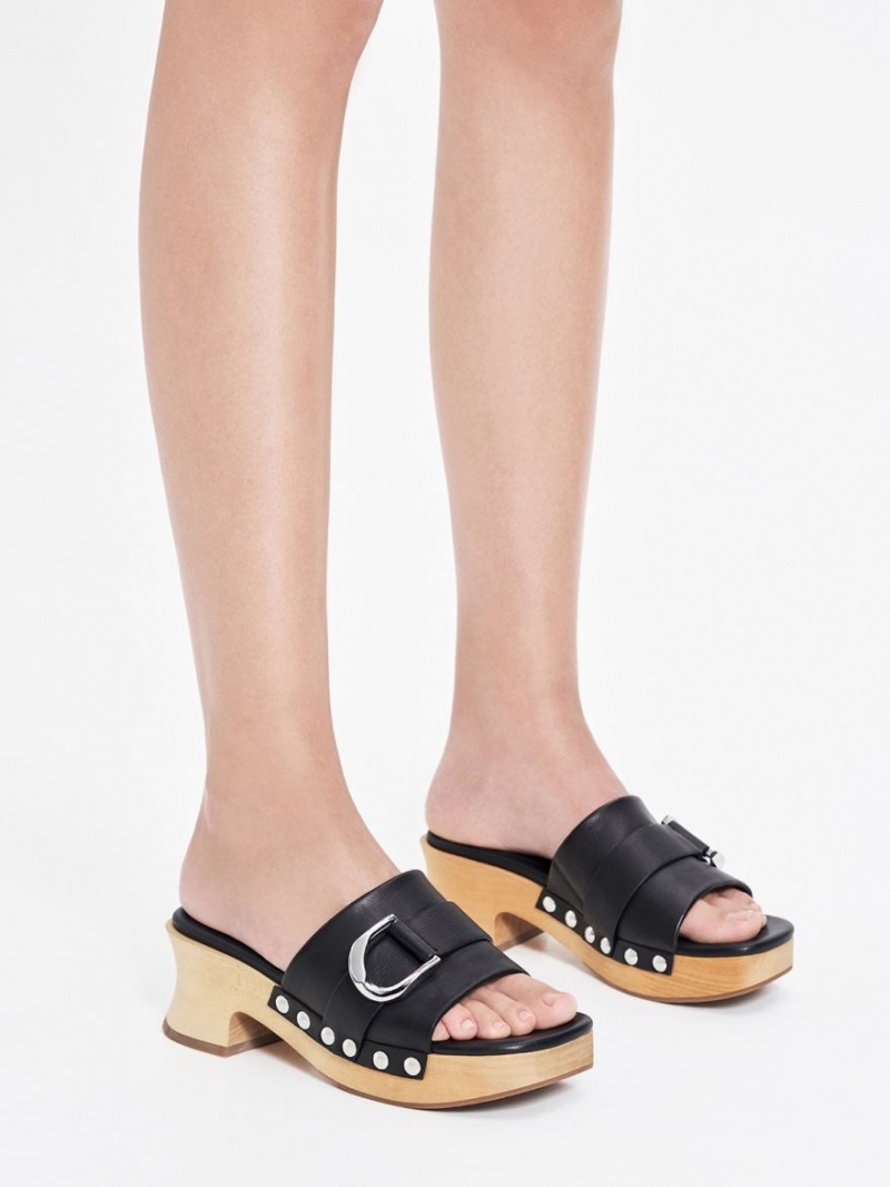 Σαμπο Charles And Keith Gabine Studded δερματινα μαυρα | 06187-KAST