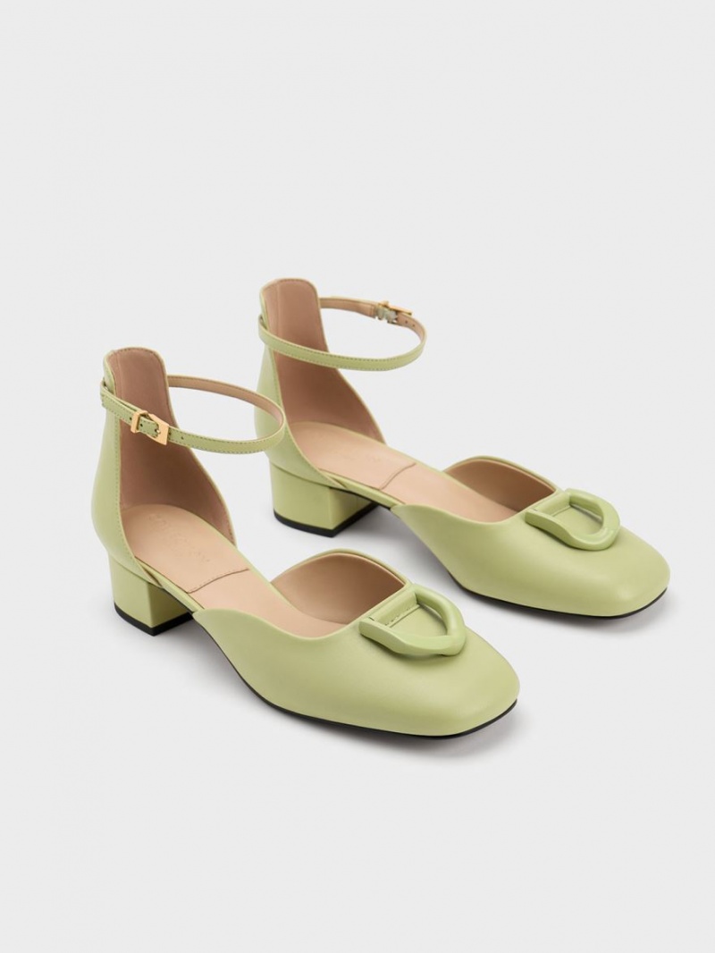 Γοβεσ Charles And Keith Gabine δερματινα D'Orsay πρασινο | 53841-ERPU
