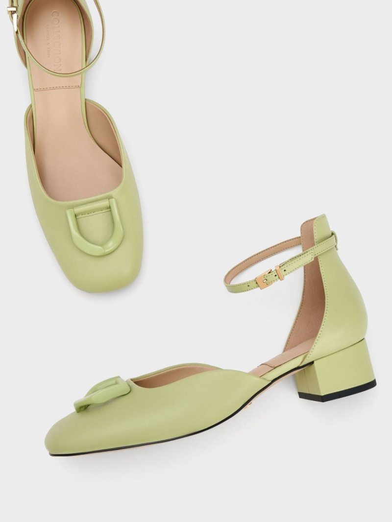 Γοβεσ Charles And Keith Gabine δερματινα D'Orsay πρασινο | 53841-ERPU