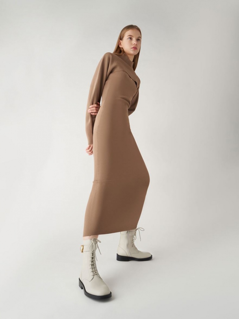 Μποτακια Charles And Keith Gabine δερματινα δαντελα-Up ασπρα | 96183-OVSE