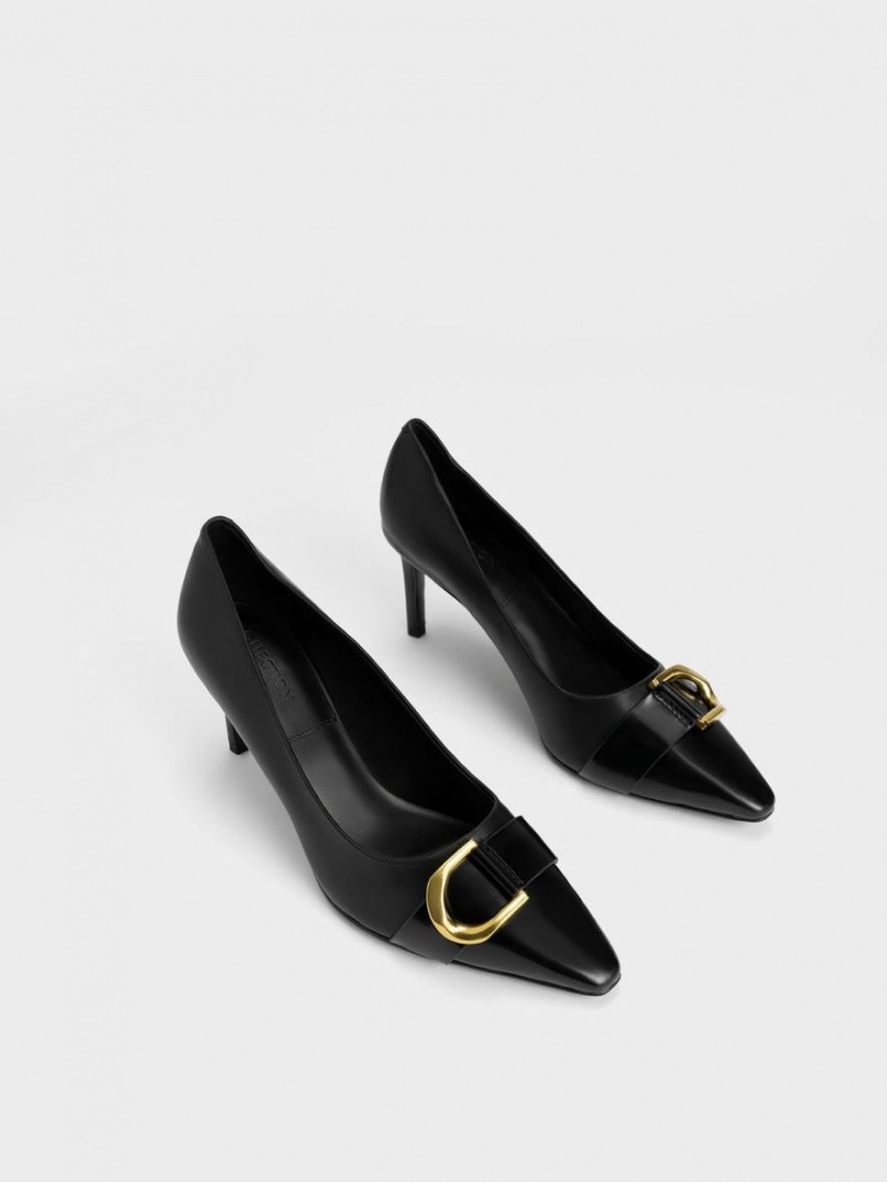Γοβεσ Charles And Keith Gabine δερματινα μαυρα | 80794-XLTA