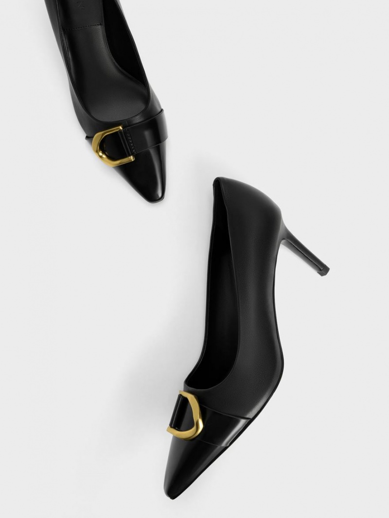 Γοβεσ Charles And Keith Gabine δερματινα μαυρα | 80794-XLTA