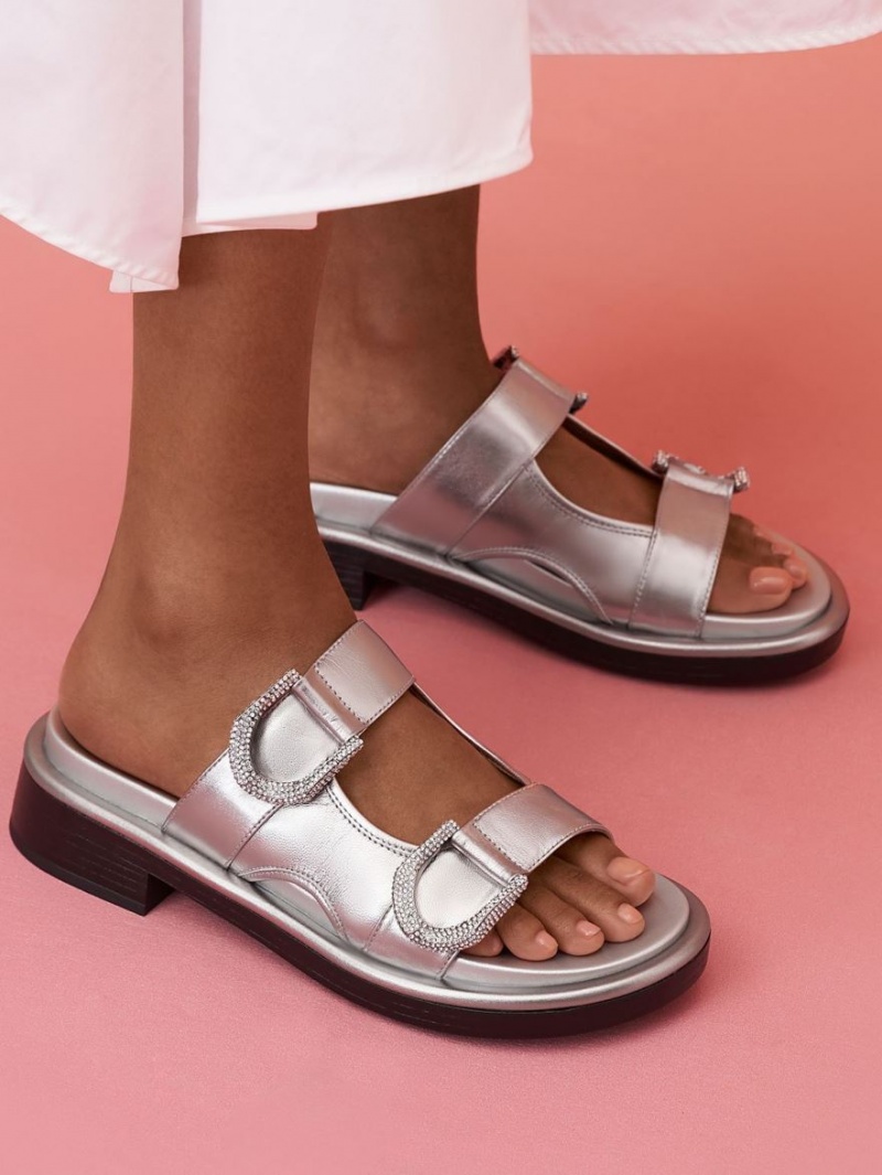 Σαγιοναρεσ Charles And Keith Gabine δερματινα ασημι | 97485-WYNQ