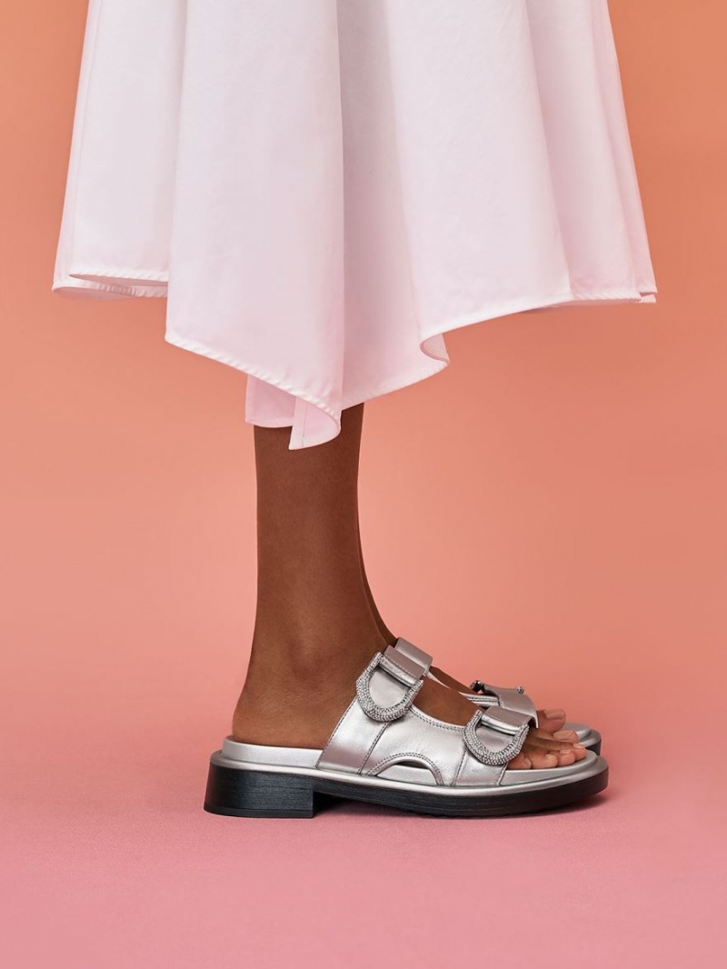 Σαγιοναρεσ Charles And Keith Gabine δερματινα ασημι | 97485-WYNQ