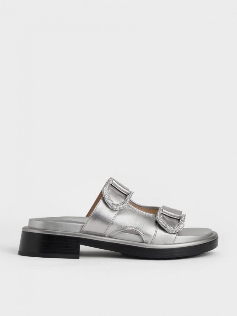 Σαγιοναρεσ Charles And Keith Gabine δερματινα ασημι | 97485-WYNQ