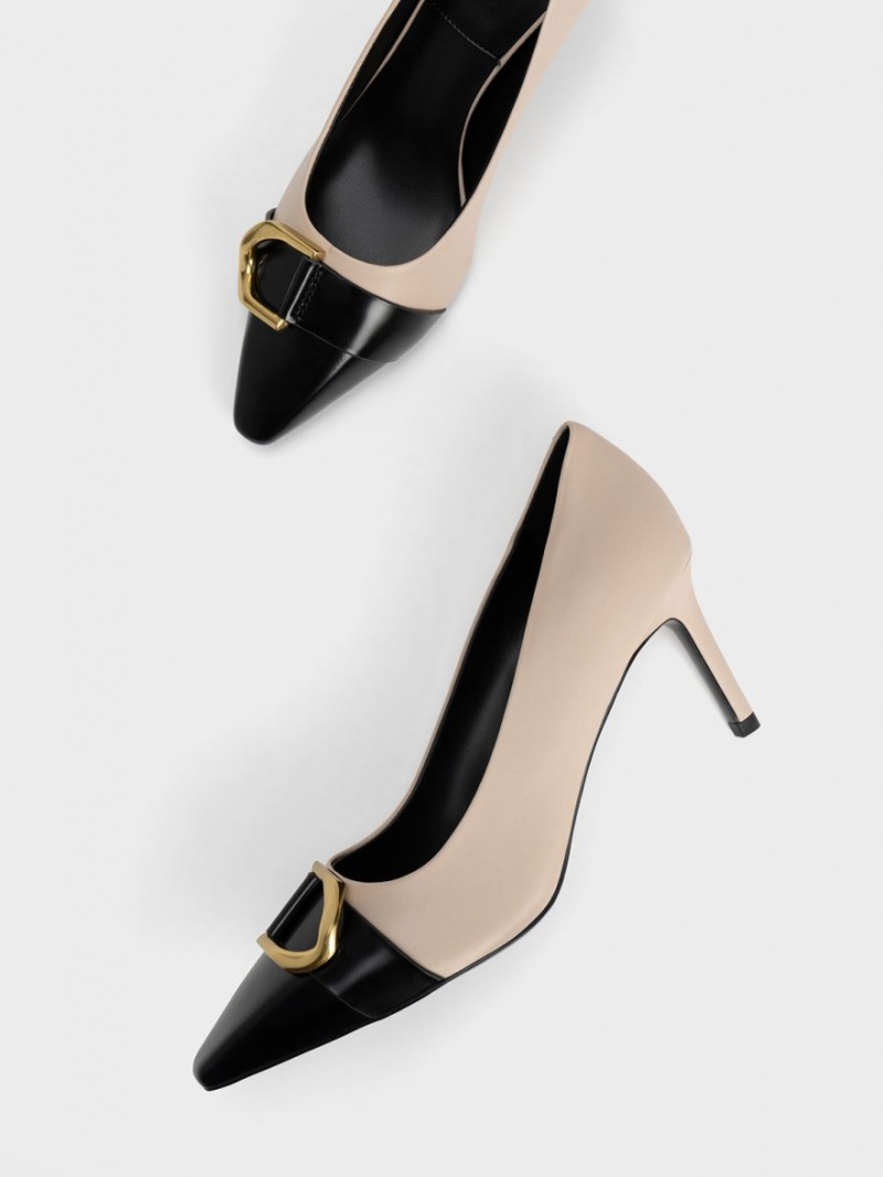 Γοβεσ Charles And Keith Gabine δερματινα toe-Cap Μπεζ | 97125-IZPX