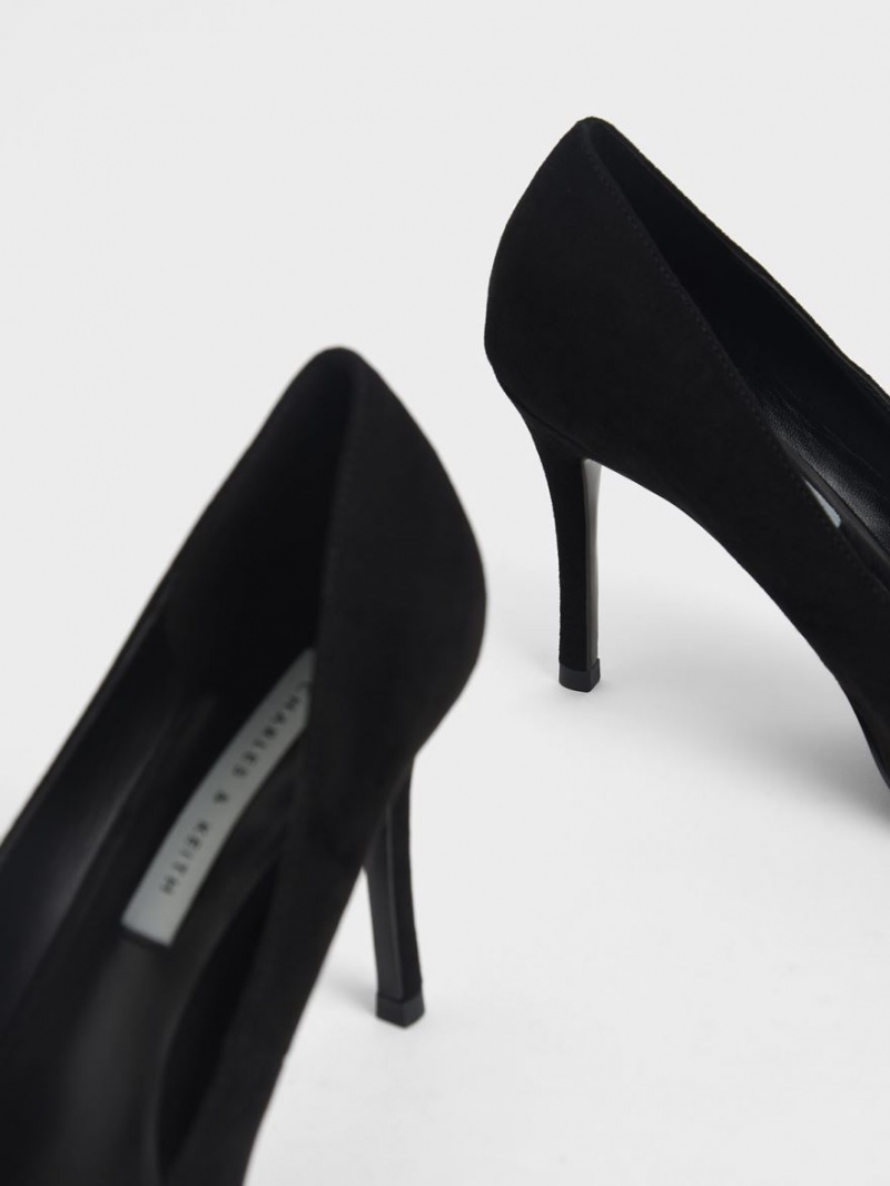 Γοβεσ Charles And Keith Gem-Embellished Textured Stiletto μαυρα | 41360-TGUD