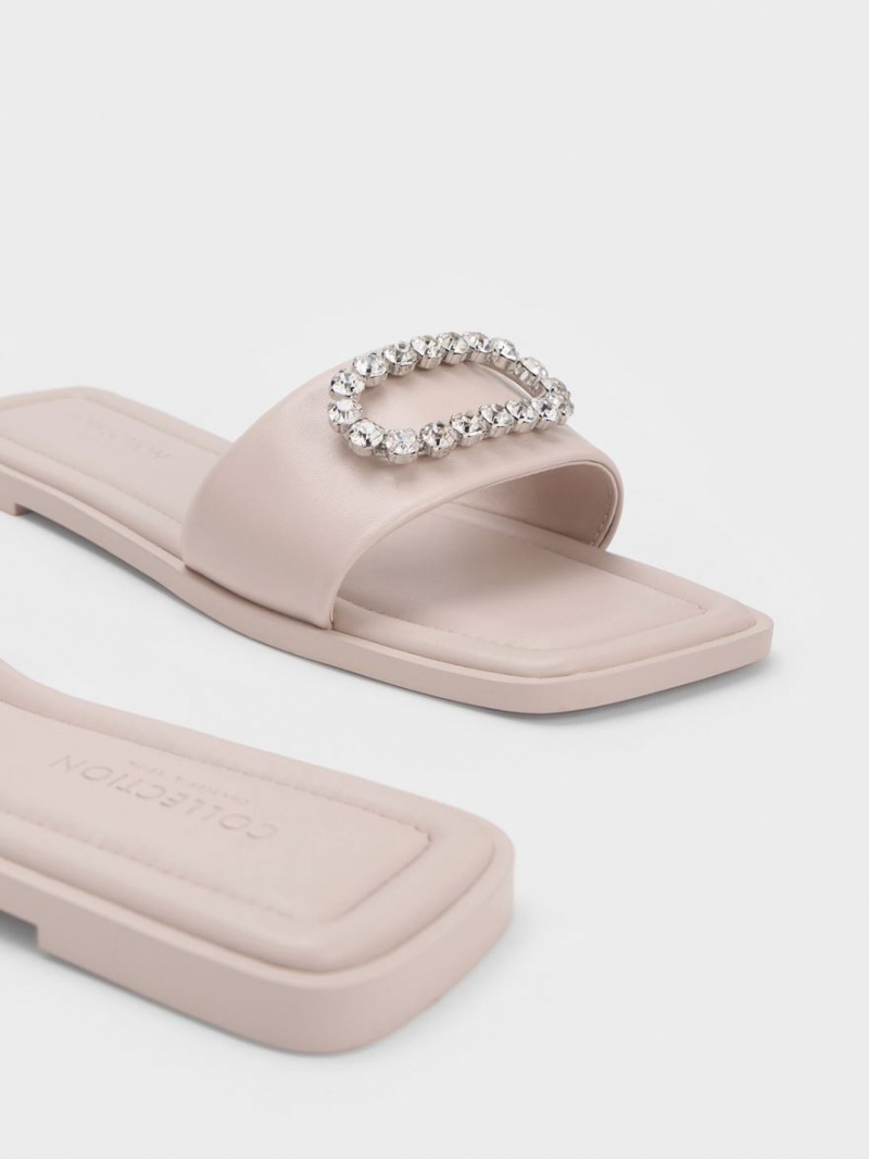 Σαγιοναρεσ Charles And Keith Gem-Embellished δερματινα ροζ | 71340-ETRM