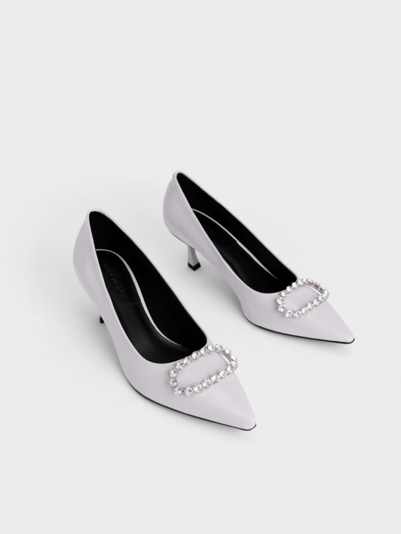 Γοβεσ Charles And Keith Gem-Embellished λουστρινι δερματινα μωβ | 07385-DRJL