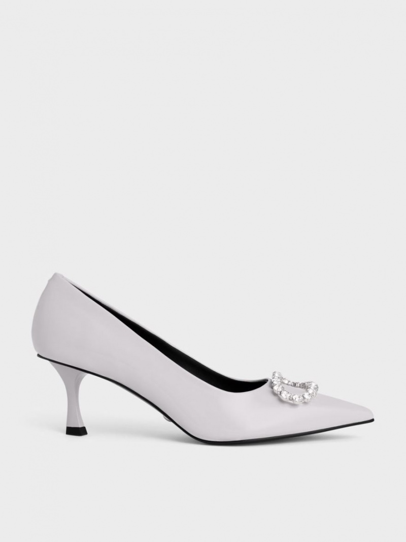 Γοβεσ Charles And Keith Gem-Embellished λουστρινι δερματινα μωβ | 07385-DRJL