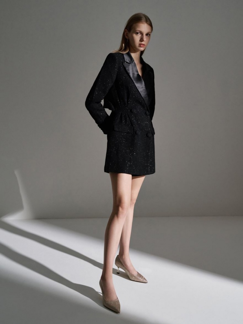 Γοβεσ Charles And Keith Glittered Kitten Heel χρυσο χρωμα | 89362-QYSR