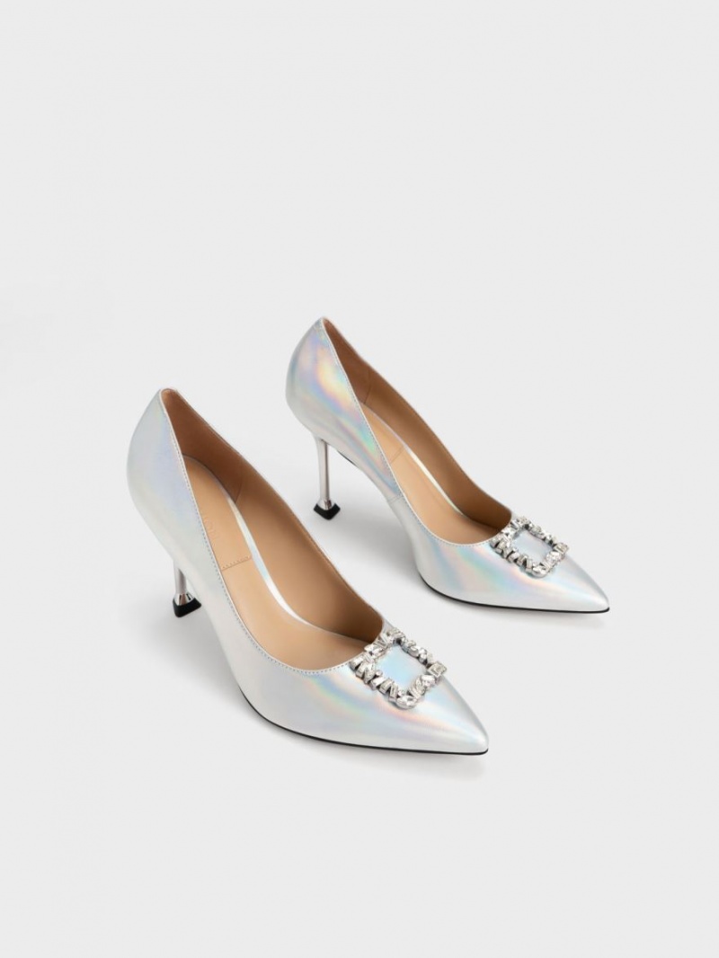 Γοβεσ Charles And Keith Holographic δερματινα Gem-Embellished Πολύχρωμο | 23917-AXBW