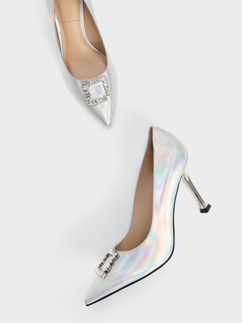 Γοβεσ Charles And Keith Holographic δερματινα Gem-Embellished Πολύχρωμο | 23917-AXBW