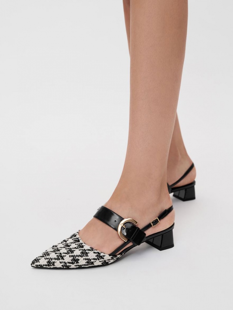 Γοβεσ Charles And Keith Houndstooth Buckled Slingback Πολύχρωμο | 70423-PHQA