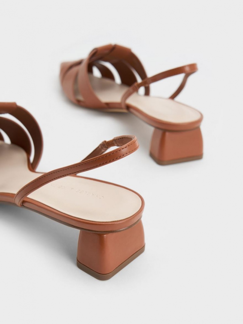 Γοβεσ Charles And Keith Interwoven Slingback καφε | 91830-UEYF