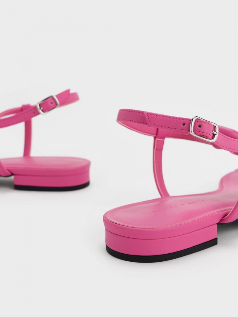 Σανδαλια Charles And Keith Koa Στρινγκ ροζ | 12756-QLFE