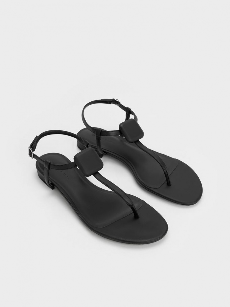 Σανδαλια Charles And Keith Koa Στρινγκ μαυρα | 52897-GWHR