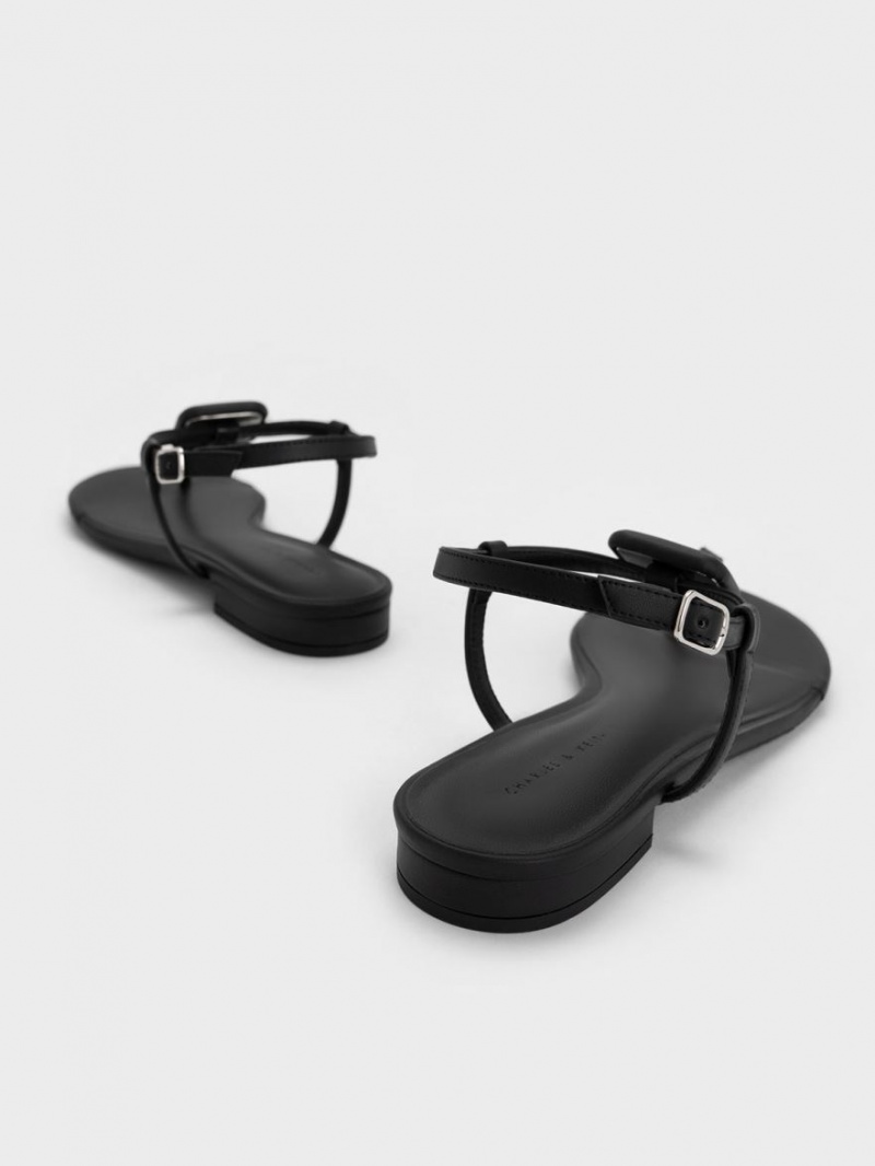 Σανδαλια Charles And Keith Koa Στρινγκ μαυρα | 52897-GWHR