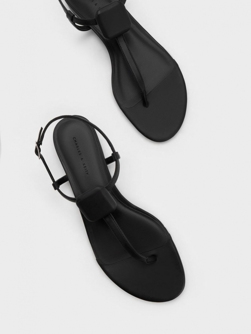 Σανδαλια Charles And Keith Koa Στρινγκ μαυρα | 52897-GWHR