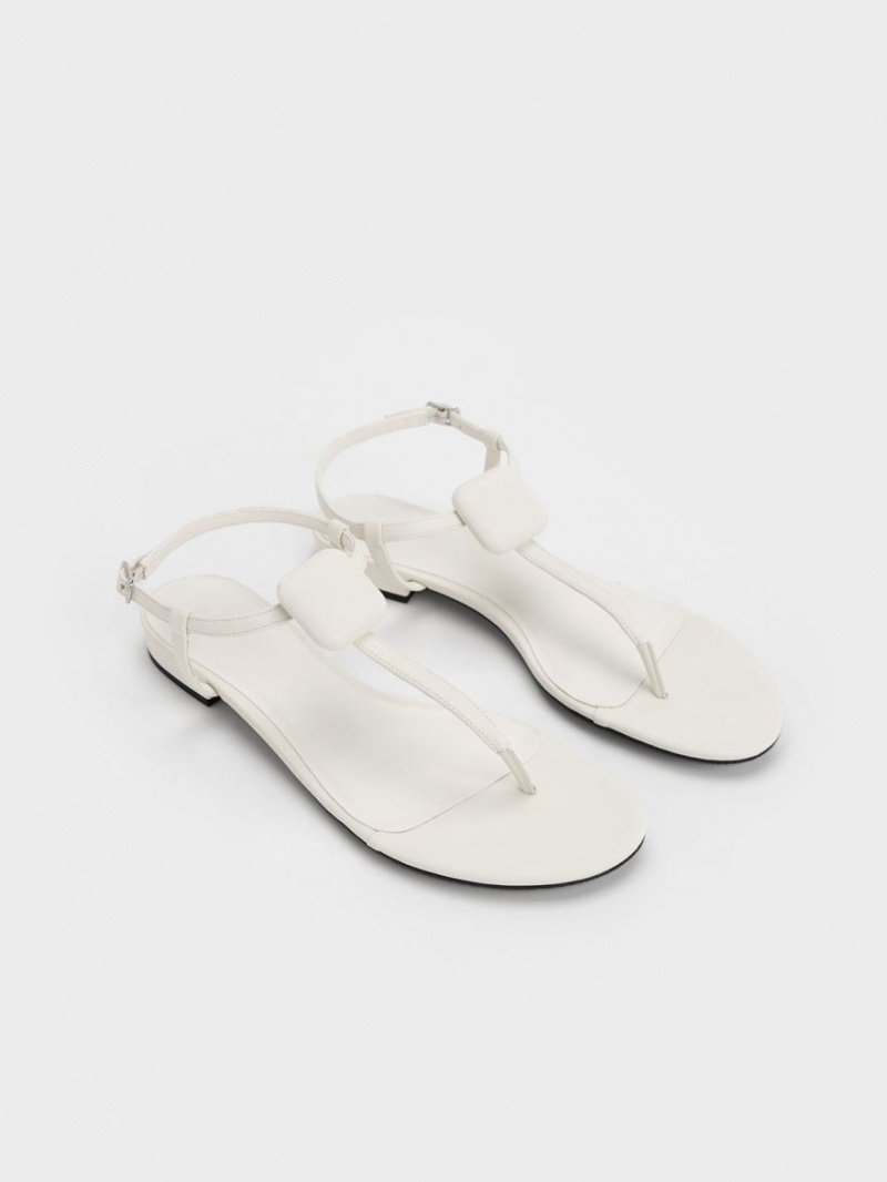 Σανδαλια Charles And Keith Koa Στρινγκ ασπρα | 53897-ZRVM