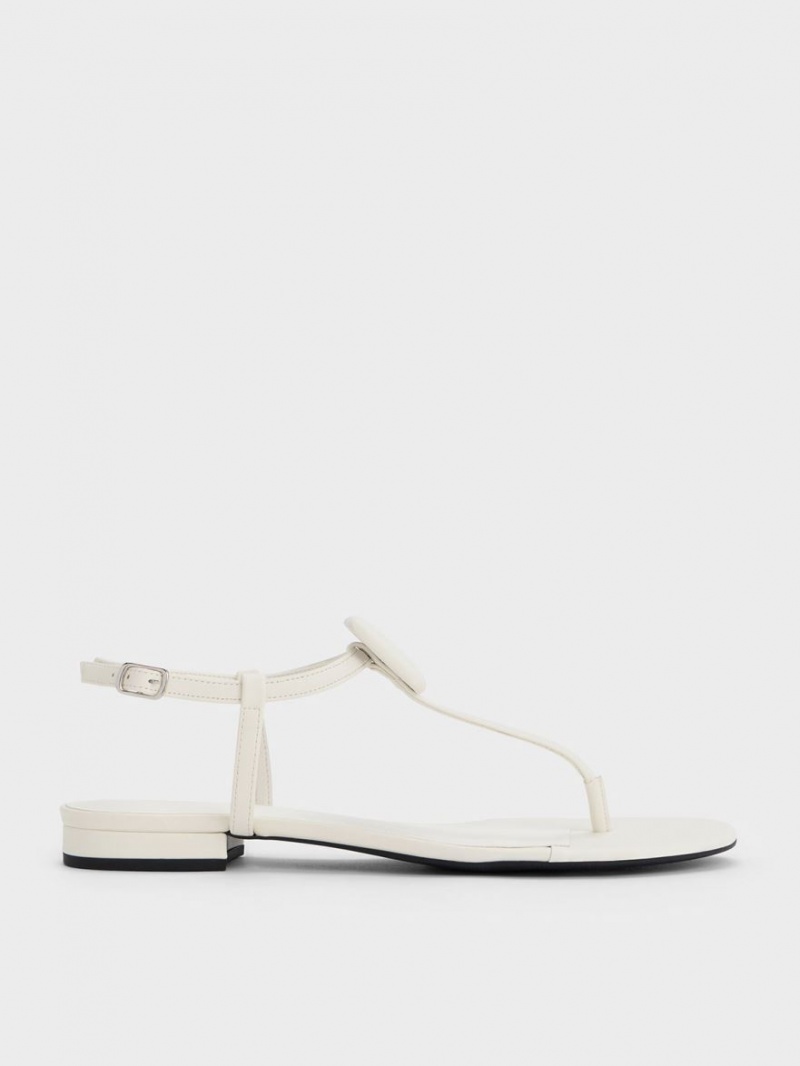 Σανδαλια Charles And Keith Koa Στρινγκ ασπρα | 53897-ZRVM