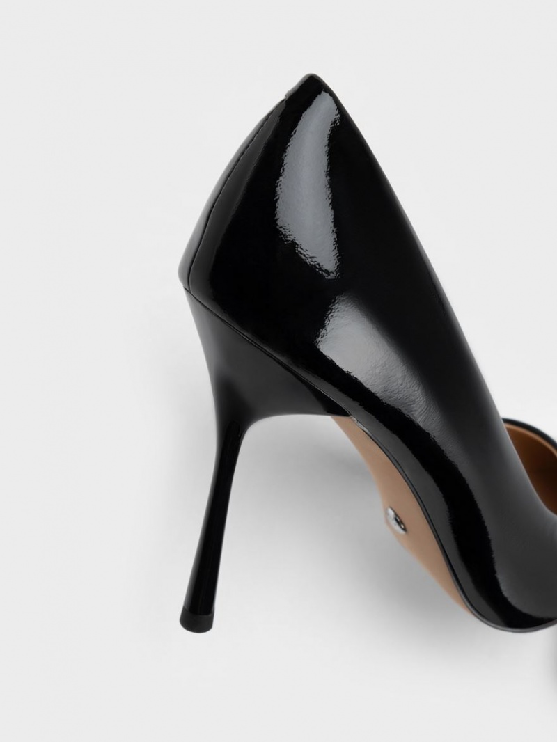 Γοβεσ Charles And Keith Kyra λουστρινι δερματινα μαυρα | 24079-HGEO