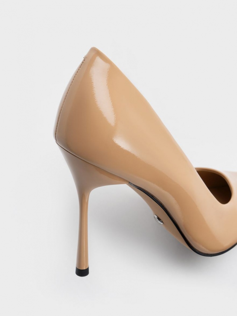 Γοβεσ Charles And Keith Kyra λουστρινι δερματινα Μπεζ | 64839-DGLX