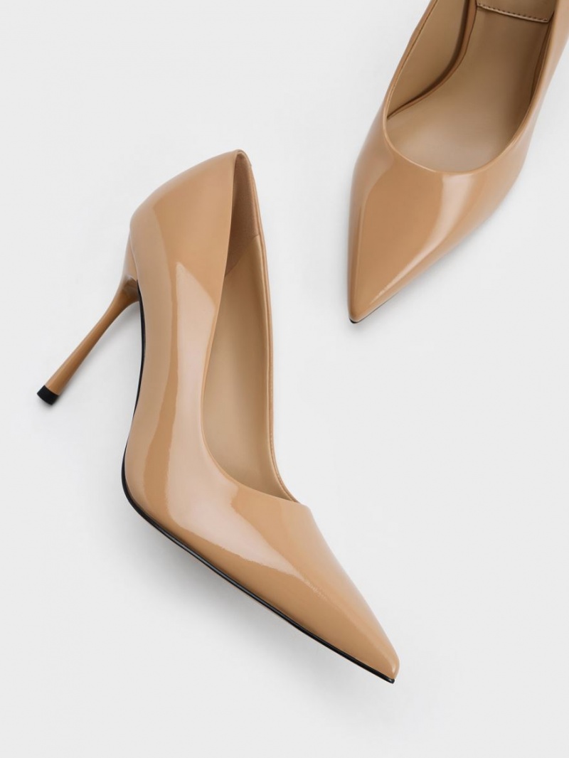 Γοβεσ Charles And Keith Kyra λουστρινι δερματινα Μπεζ | 64839-DGLX