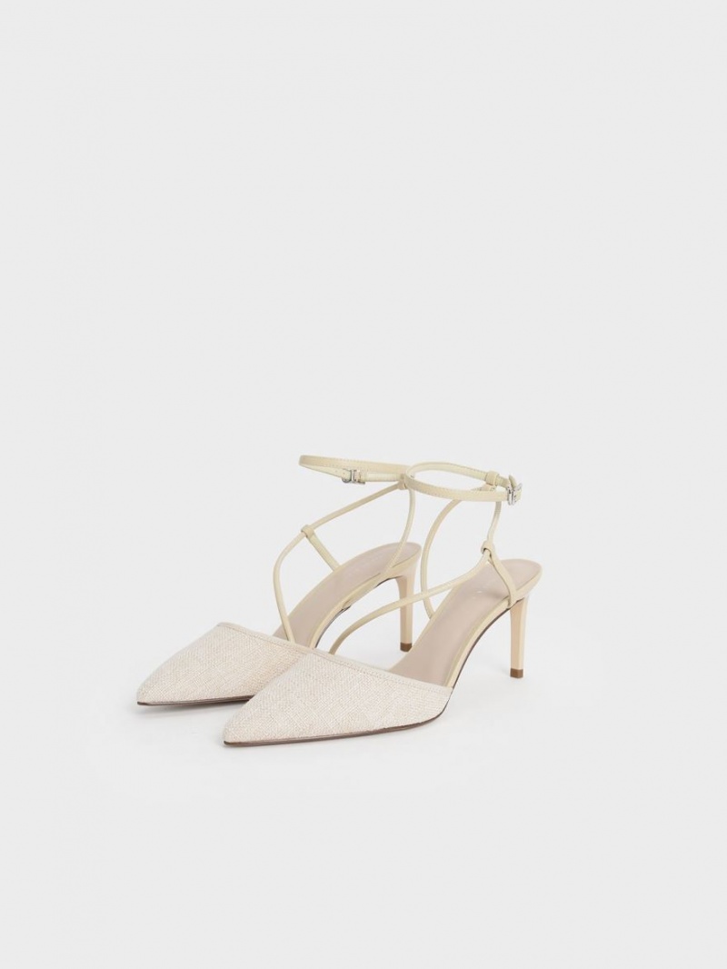 Γοβεσ Charles And Keith Linen Asymmetric Μπεζ | 35412-GFAK