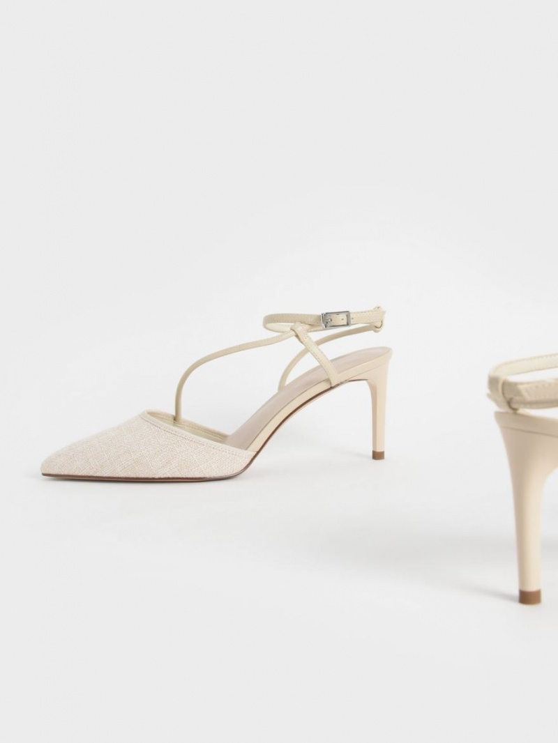 Γοβεσ Charles And Keith Linen Asymmetric Μπεζ | 35412-GFAK