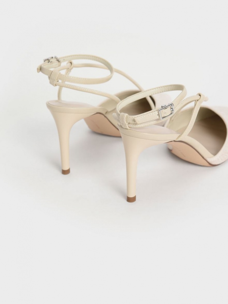 Γοβεσ Charles And Keith Linen Asymmetric Μπεζ | 35412-GFAK