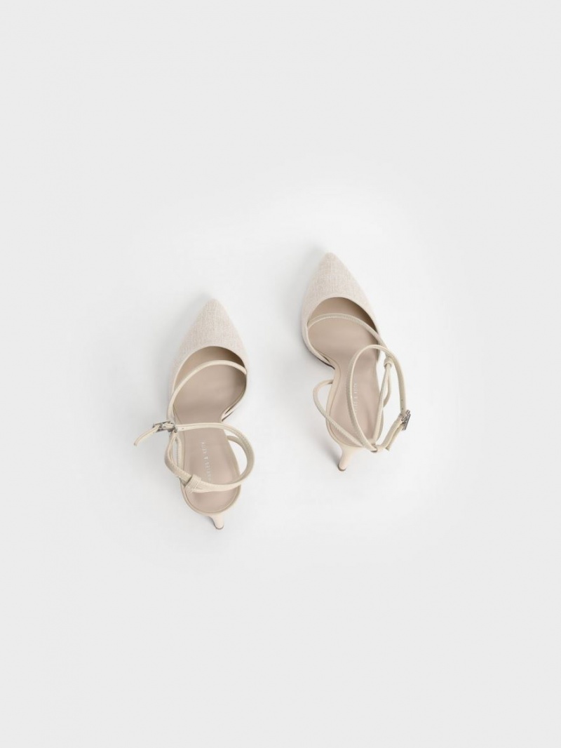 Γοβεσ Charles And Keith Linen Asymmetric Μπεζ | 35412-GFAK