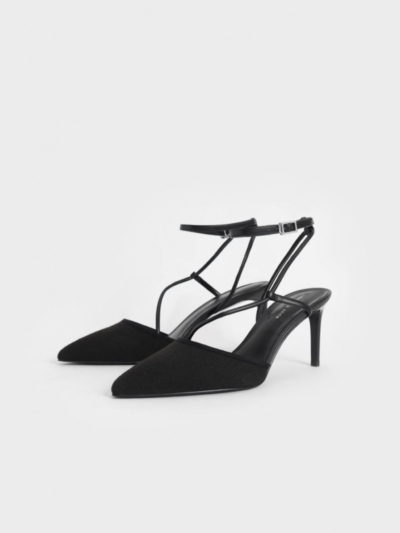 Γοβεσ Charles And Keith Linen Asymmetric μαυρα | 92604-HXEC
