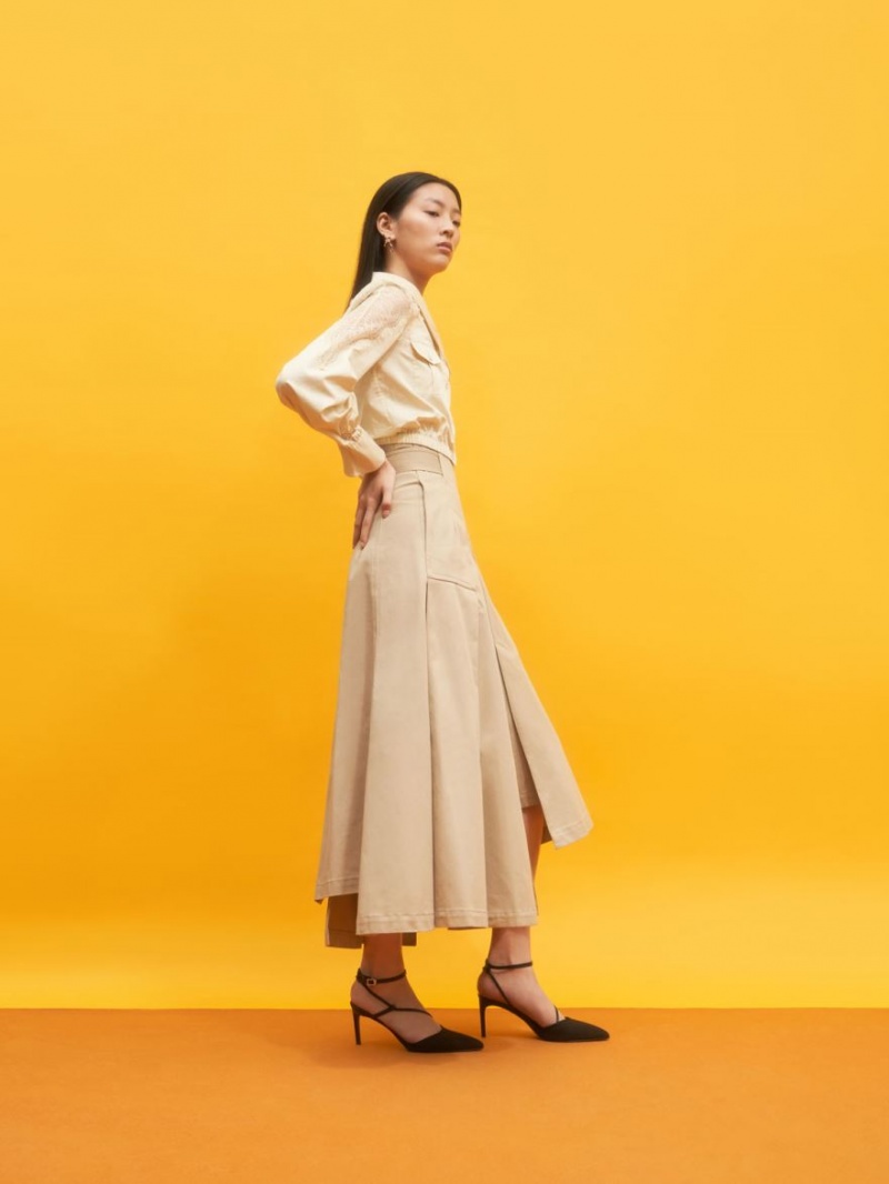 Γοβεσ Charles And Keith Linen Asymmetric μαυρα | 92604-HXEC