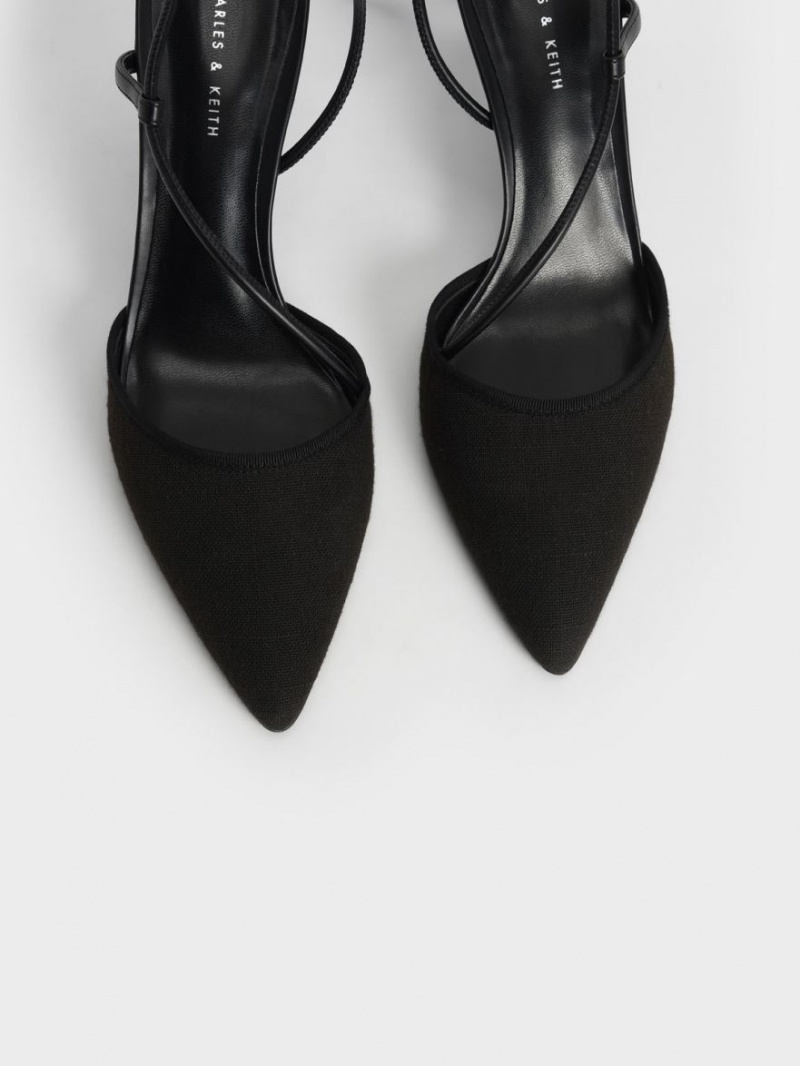 Γοβεσ Charles And Keith Linen Asymmetric μαυρα | 92604-HXEC