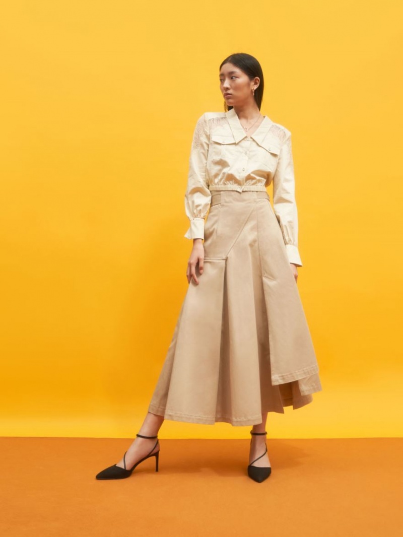 Γοβεσ Charles And Keith Linen Asymmetric μαυρα | 92604-HXEC