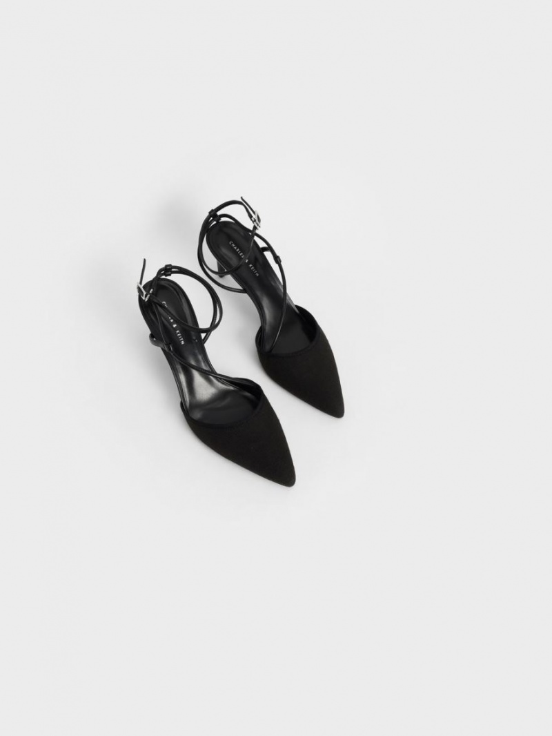 Γοβεσ Charles And Keith Linen Asymmetric μαυρα | 92604-HXEC