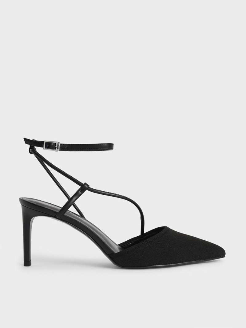 Γοβεσ Charles And Keith Linen Asymmetric μαυρα | 92604-HXEC