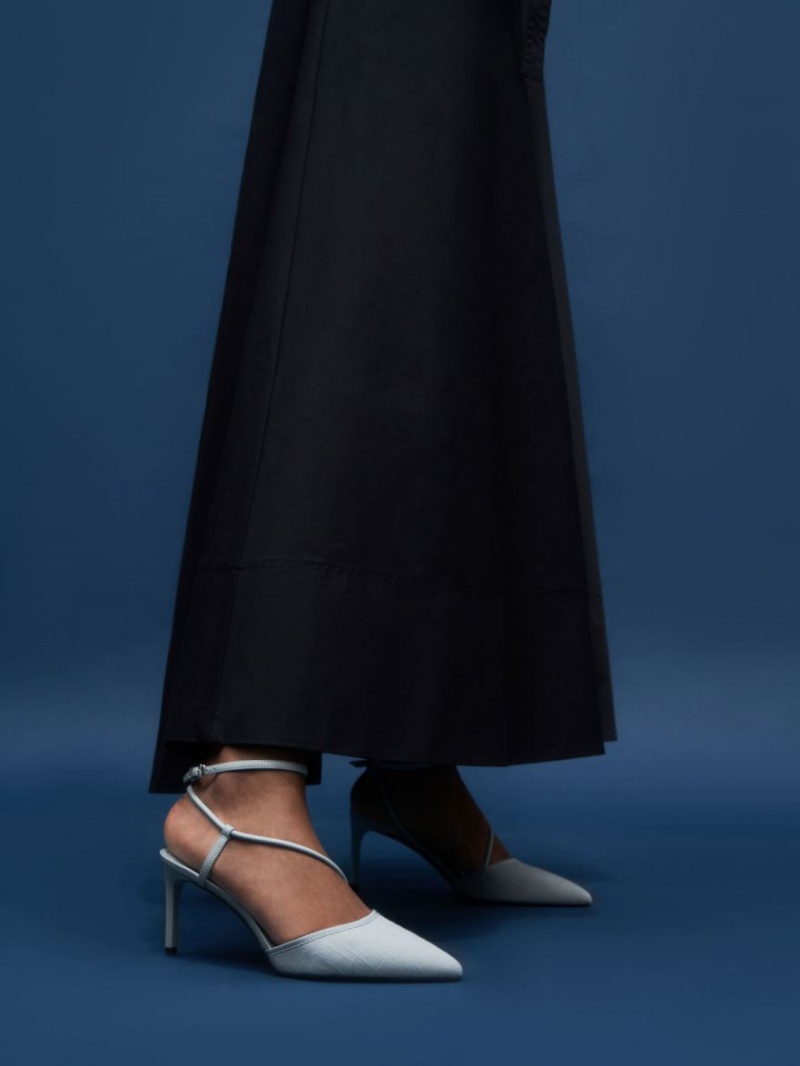 Γοβεσ Charles And Keith Linen Asymmetric ανοιχτο μπλε | 82537-RSDM