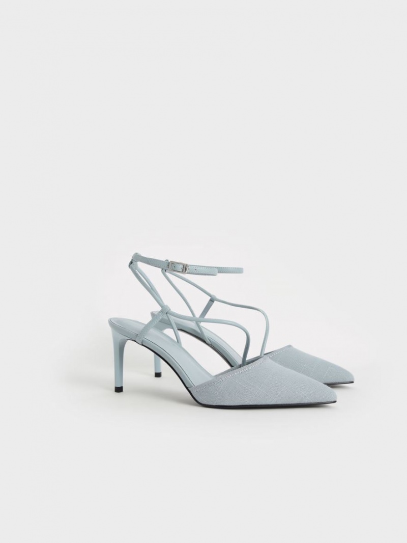 Γοβεσ Charles And Keith Linen Asymmetric ανοιχτο μπλε | 82537-RSDM
