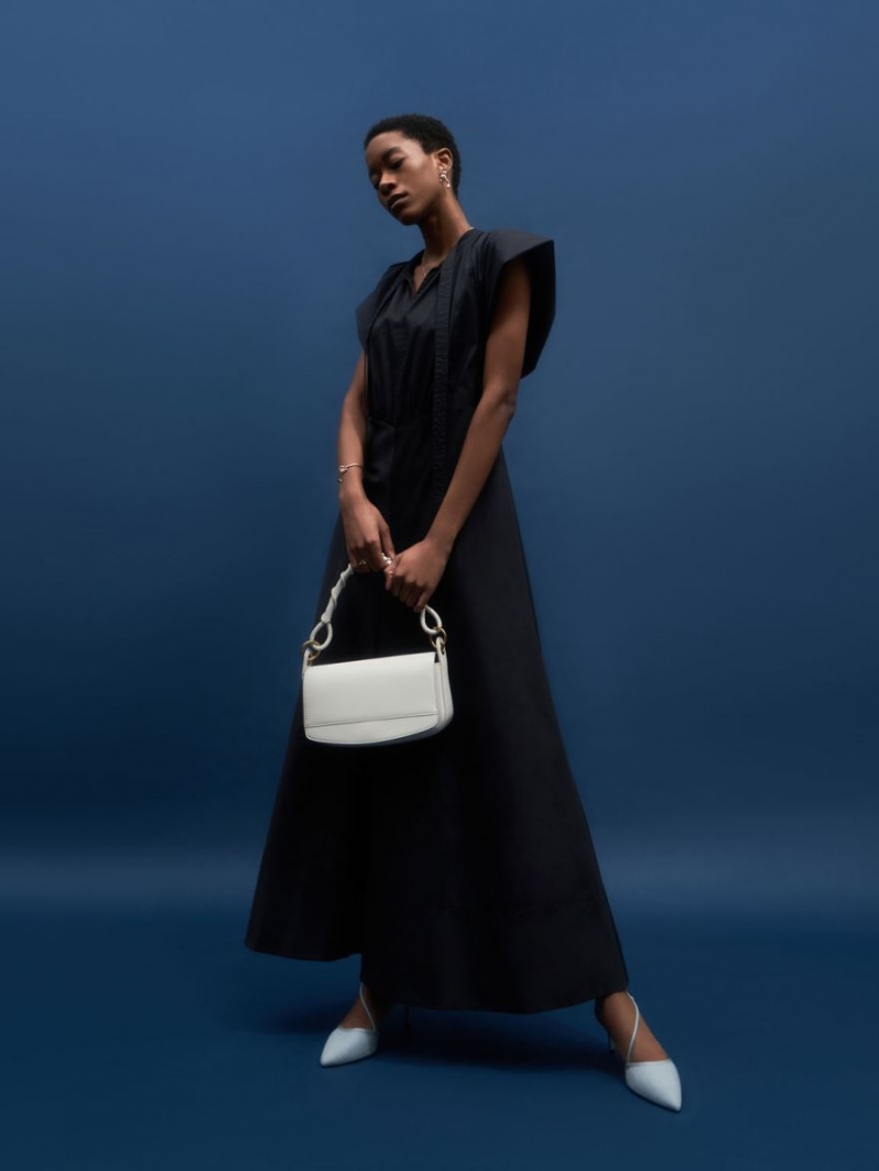Γοβεσ Charles And Keith Linen Asymmetric ανοιχτο μπλε | 82537-RSDM