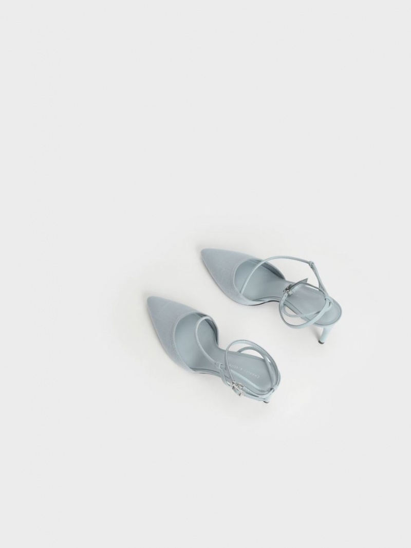 Γοβεσ Charles And Keith Linen Asymmetric ανοιχτο μπλε | 82537-RSDM
