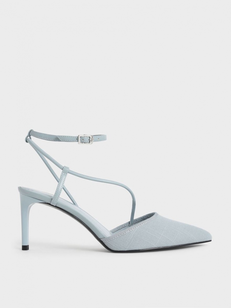 Γοβεσ Charles And Keith Linen Asymmetric ανοιχτο μπλε | 82537-RSDM