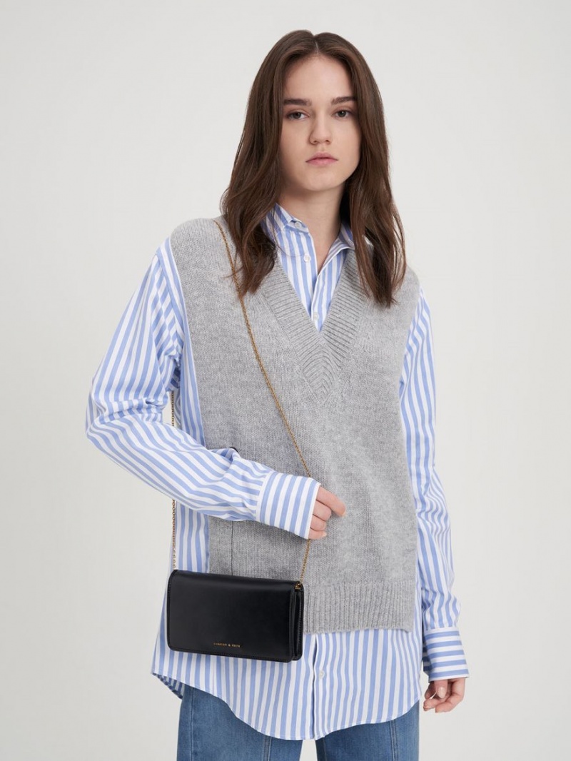 πορτοφολια Charles And Keith Long μαυρα | 10764-NDZU